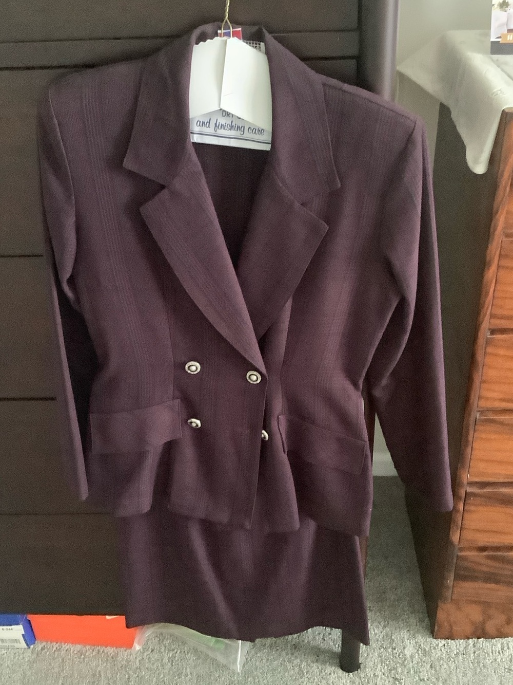 La Belle Deep Plum Double-Breasted Blazer
